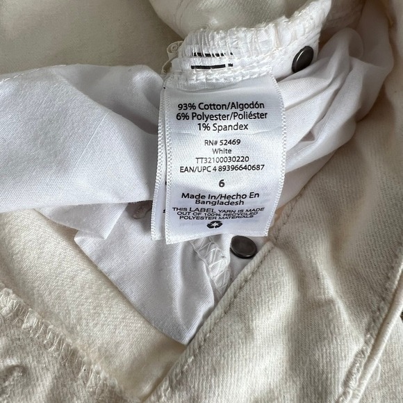 Time and Tru Womens Cream Cropped Wide Leg Jeans High Rise Button Fly Size 6 - Picture 8 of 10